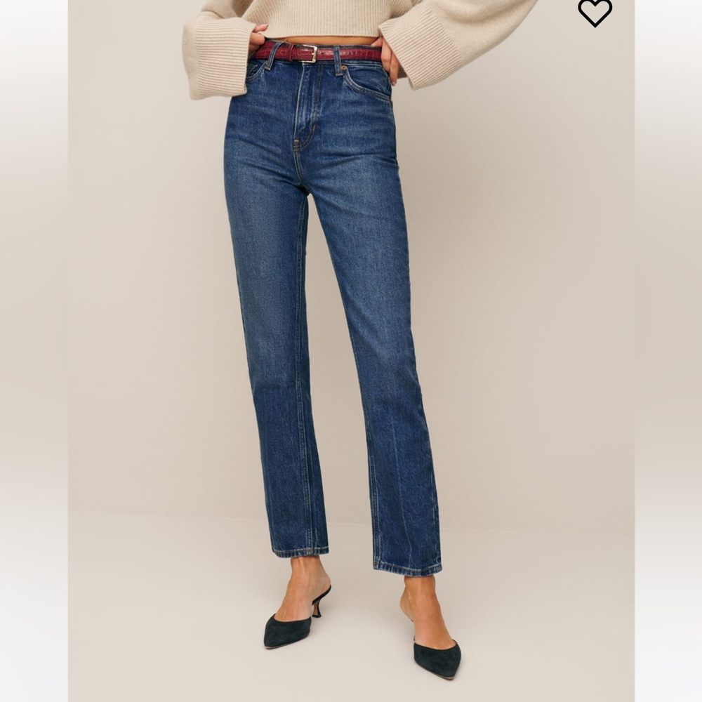 Reformation Blue Straight Leg Jeans